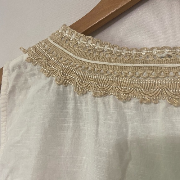 Mud Pie EUC cotton/jute neutral lightweight swim suit coverup size L - Picture 3 of 10